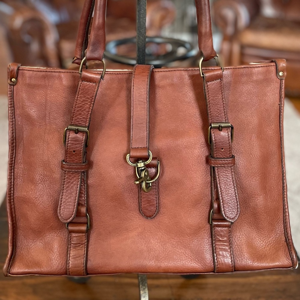 Korchmar Leather Messenger Tote Bag